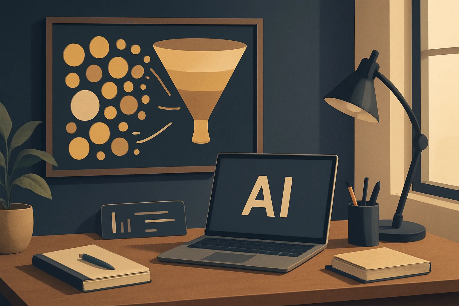 AI marketing funnel showing audience targeting and customer growth strategy