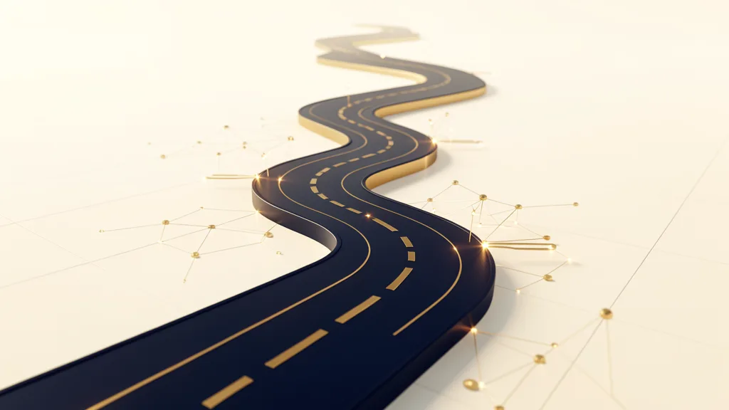 AI marketing roadmap concept showing a strategic path for small business growth